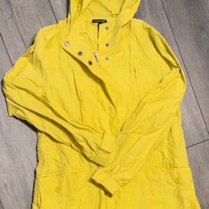 Eileen Fisher Organic Cotton Hooded Long Anorak Jacket Rain or Trench Coat Small